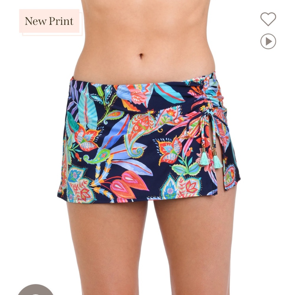 La Blanca swimsuit - wrap front bikini set with swim skirt bikini bottoms, navy - Picture 12 of 13